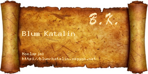 Blum Katalin névjegykártya
